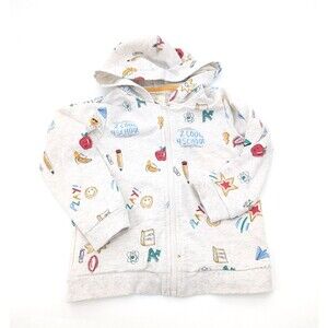 First Impressions Toddler Boys Gray Back To School Graphic Zip Up Hoodie Size 3T